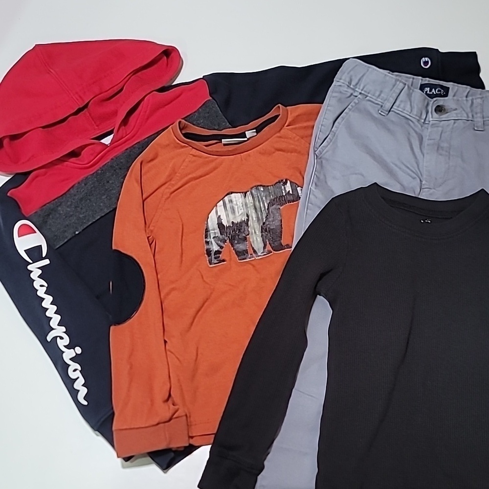 5/$30 CHAMPION hood sweatshirt, long sleeve, thermal, trousers, bundle cotton